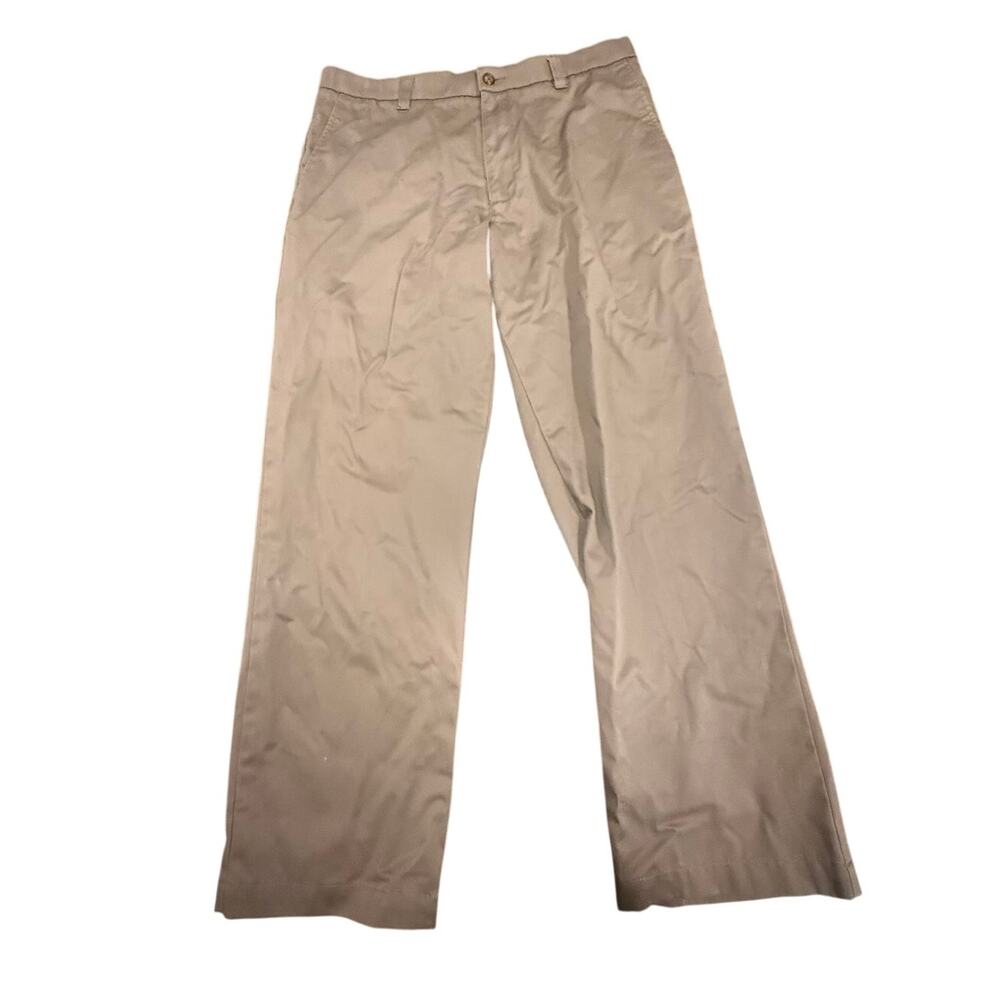Cherokee Men's Flat Front Khaki Chino Pants 36x30 Cotton Nano-Tex Stain Resist